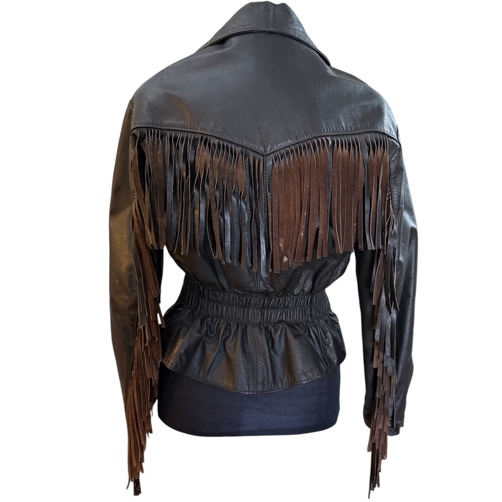 All American Rider Black Leather Fringe Jacket M - Picture 2 of 14